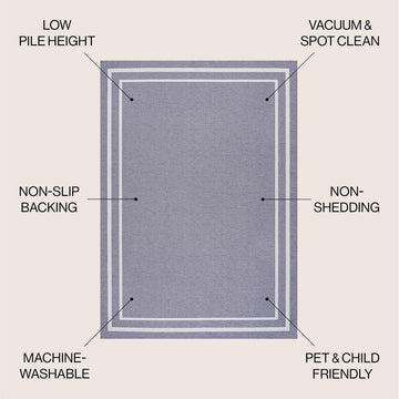Sloane Classic 2-stripe Border Washable Area Rug
